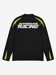 Skull Graphic Layered Racing Logo Long Sleeve Tee; Black / S, Black / M, Black / L, Black / XL, Black / 2XL