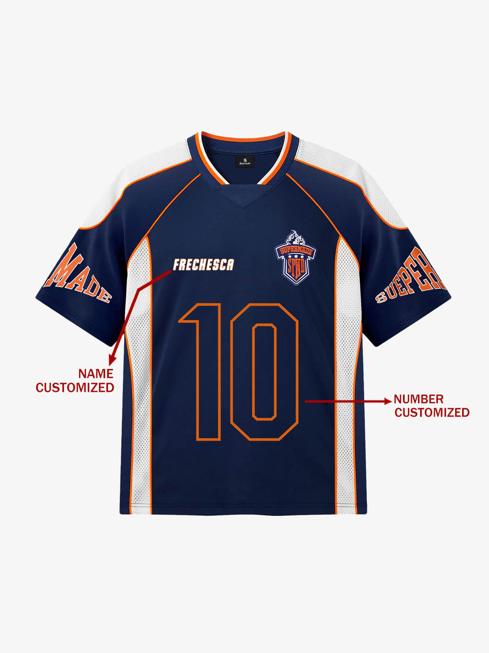 Contrast Panel Mesh Number Print Jersey T-Shirt 