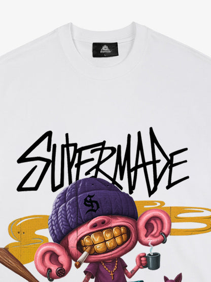 Thesupermade Cartoon Graffiti Trendy Weird Kid T-shirt 