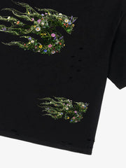 Distressed Abstract Floral Graphic Street T-Shirt 
