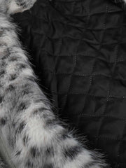 Snow Leopard Faux-Fur High-Collar Coat
