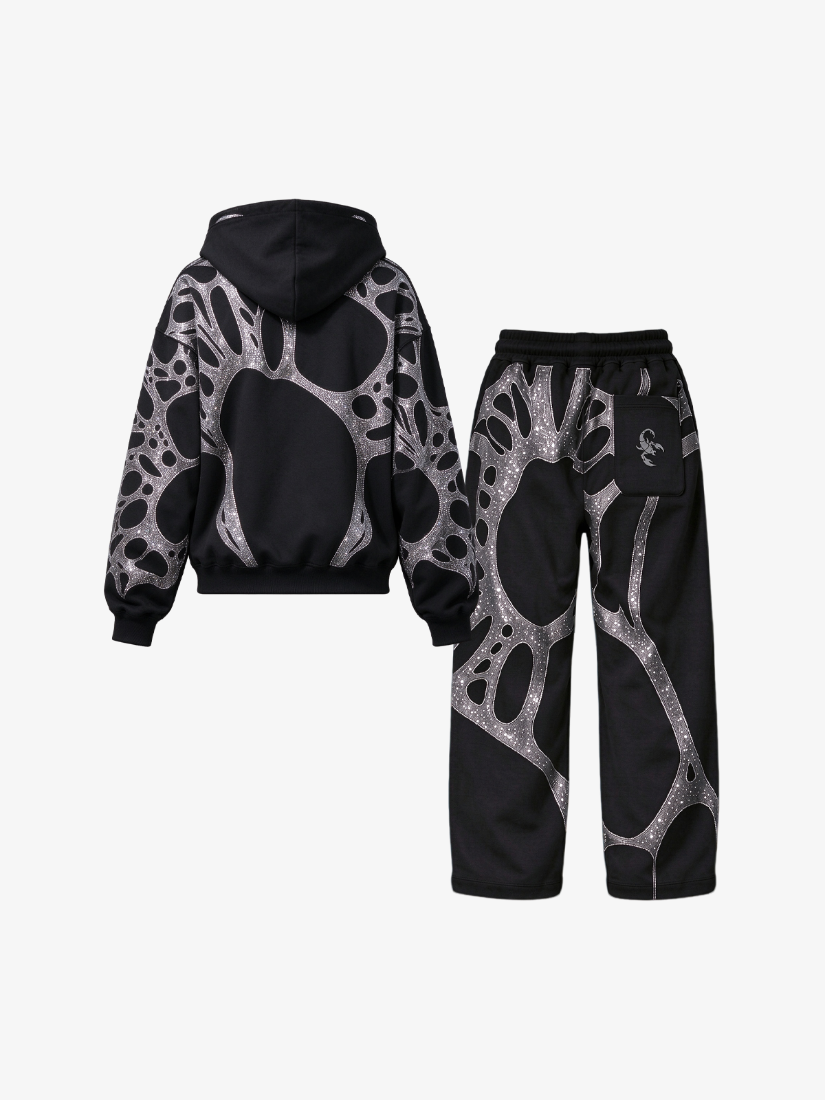 Spiderweb Graphic Full-Zip Hoodie & Sweatpants Set