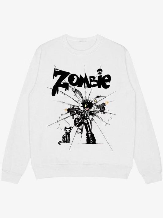 Zombie Themed Graphic Sweatshirt 