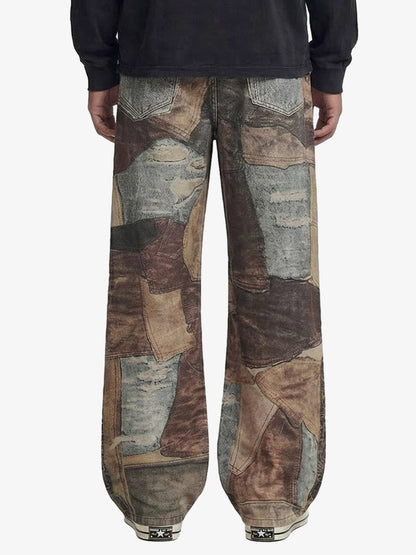 Thesupermade High Street Distressed Washed Printed Jeans - 2246 