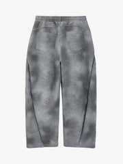 Vintage Washed Tie-Dye Zip Up Hoodie & Barrel Sweatpants Tracksuit 