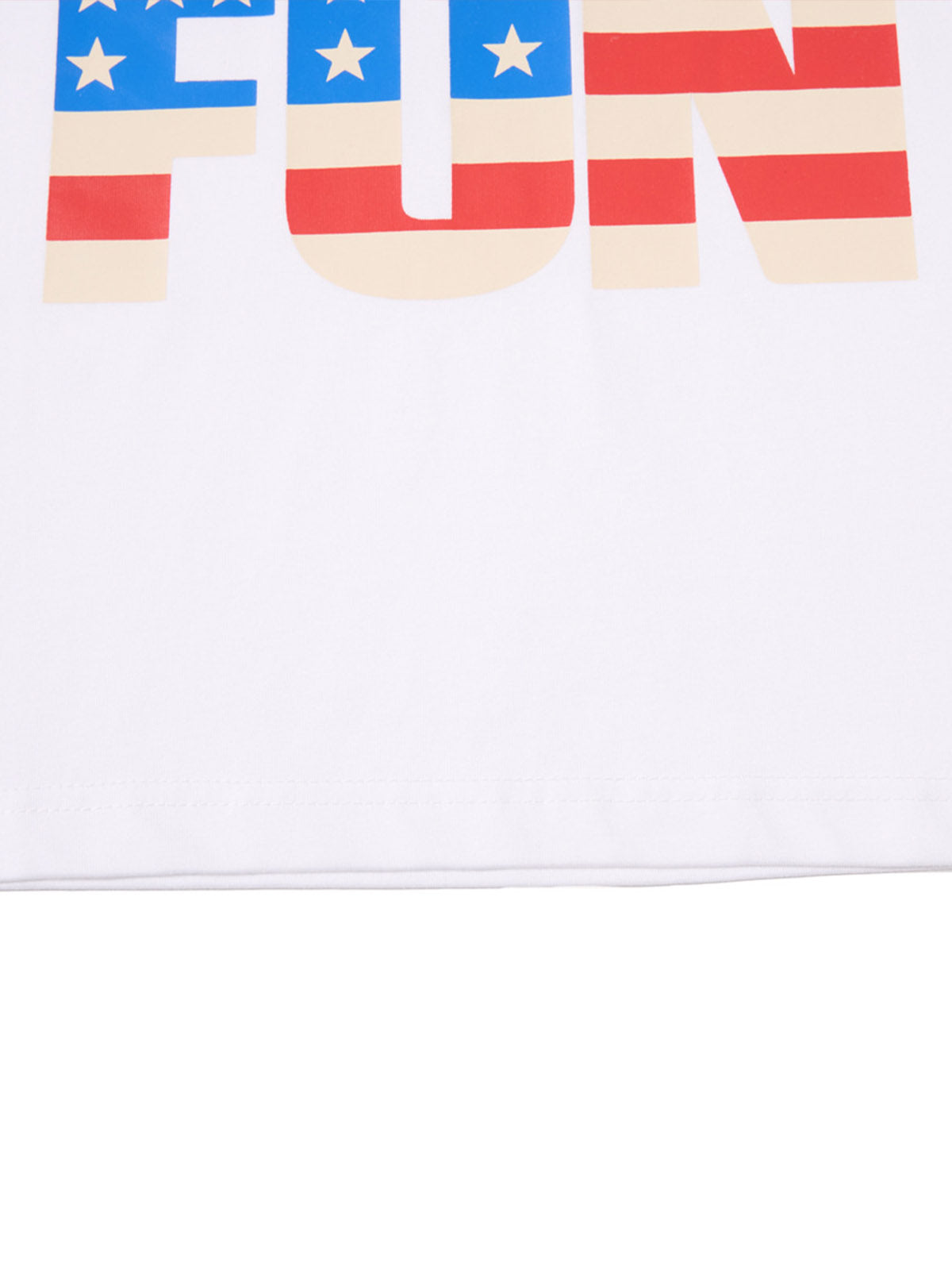 American Flag Star Graphic Color Block Long Sleeve Tee