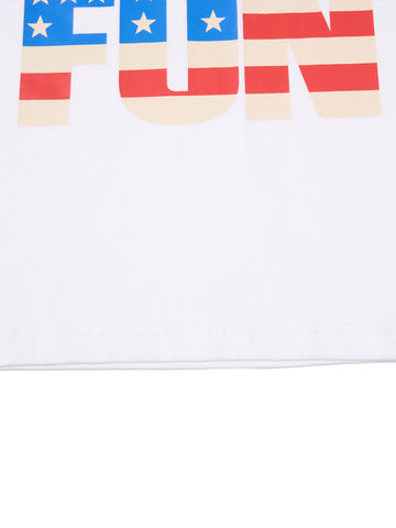 American Flag Star Graphic Color Block Long Sleeve Tee