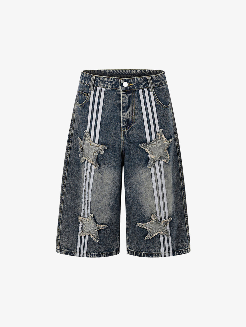 Cropped Jeans mit Sternenpatch