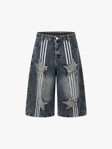 Star Patch Cropped Jeans
