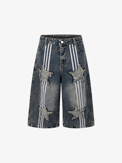 Star Patch Cropped Jeans