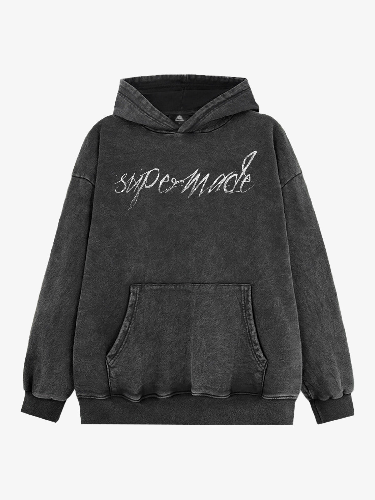 Metallic Script Letter Cross Graphic Hoodie 