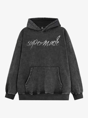 THE SUPERMADE  Vintage-Style Graphic T-Shirt with Inspirational Text and Cross Design 