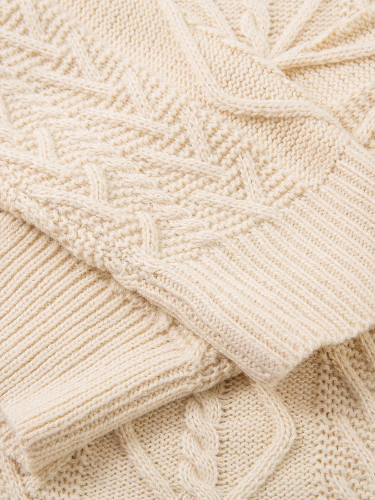 Elegant Cable Knit Sweater with Button Placket for Women 