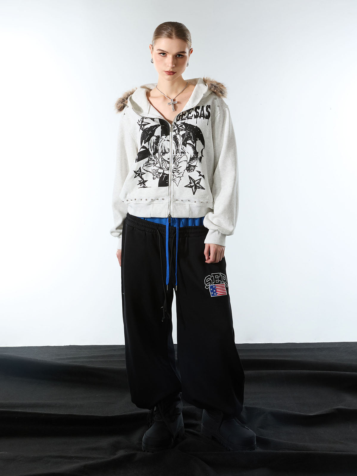 Vintage Paratrooper Layered Look Sweatpants - 2556 