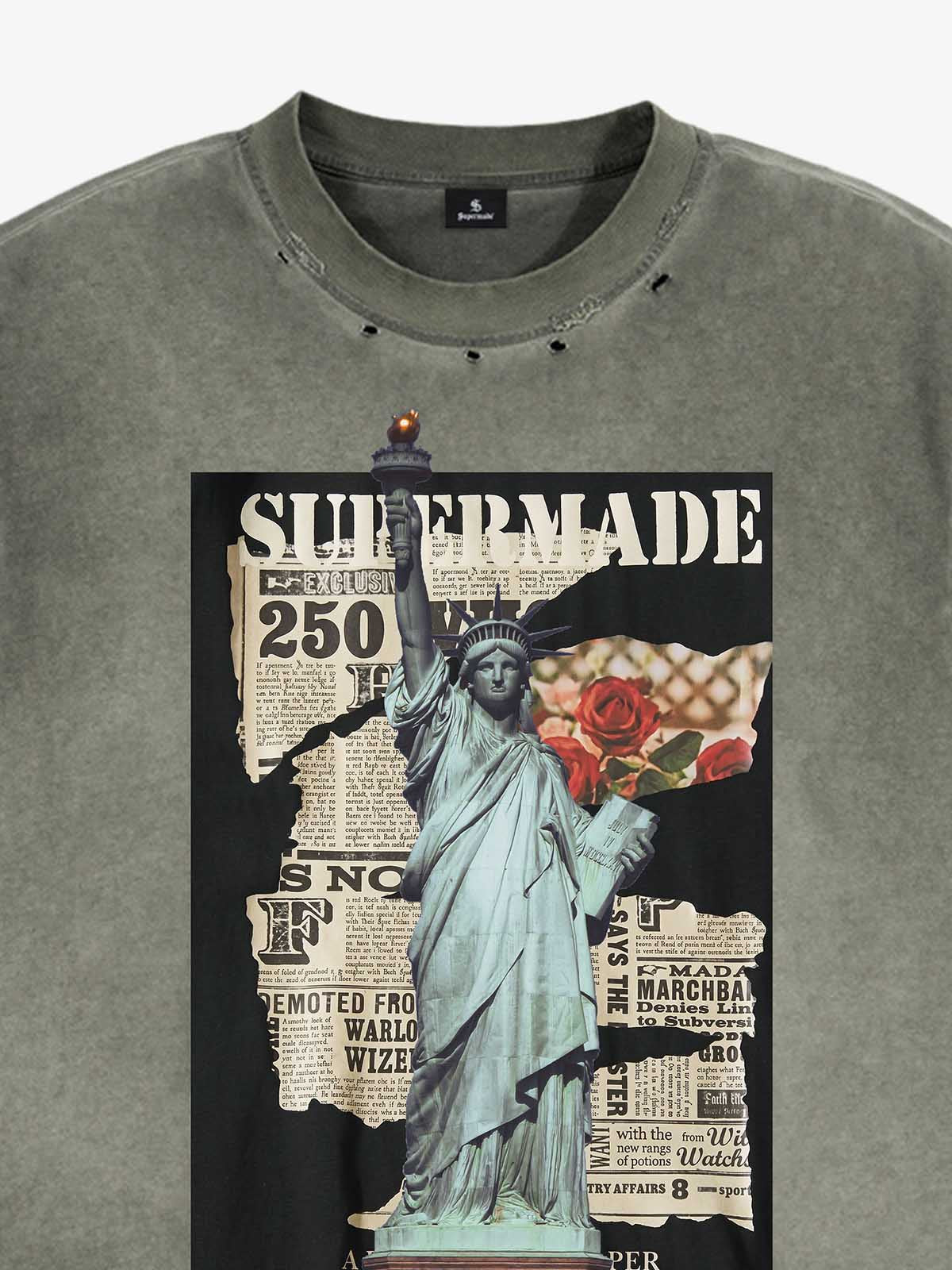 Vintage Liberty Newspaper Sleeveless T-Shirt 