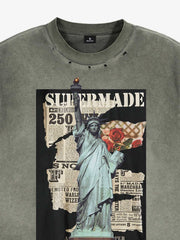 Vintage Liberty Newspaper Sleeveless T-Shirt 