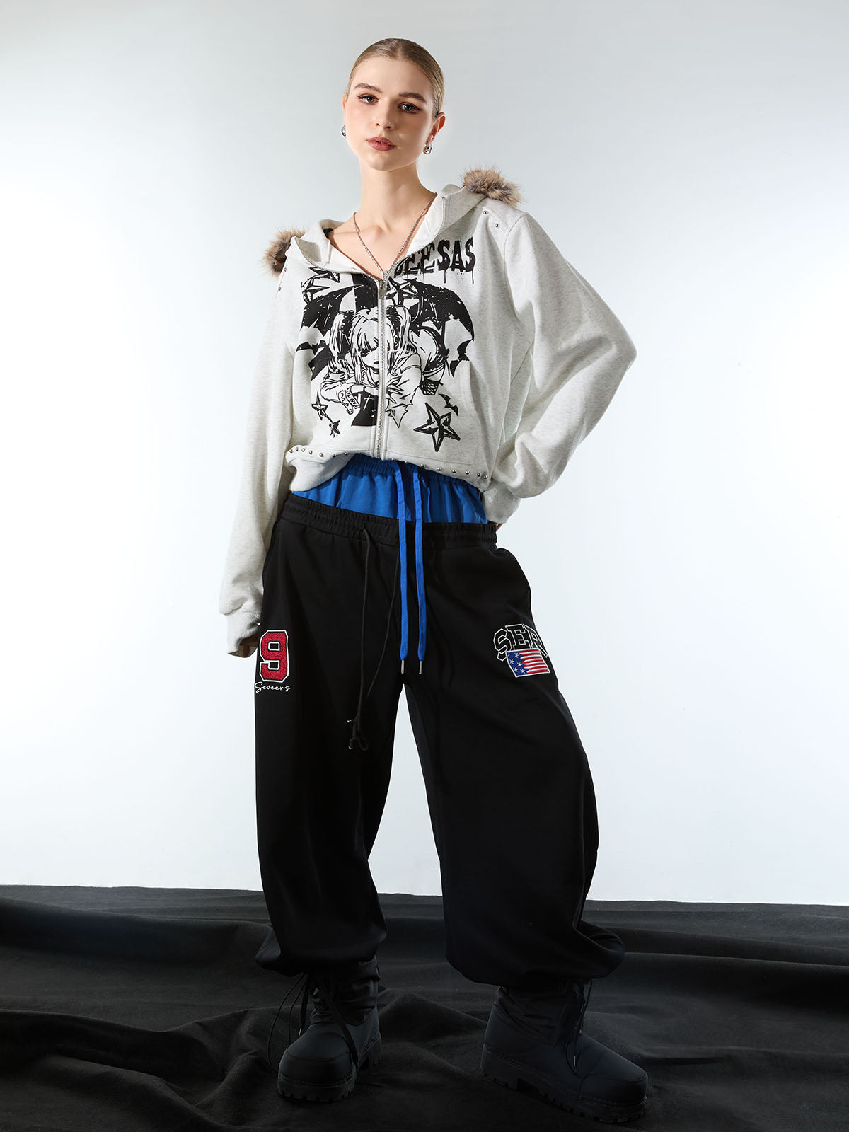 Vintage Paratrooper Layered Look Sweatpants - 2556 