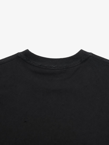 Multi Portrait Graphic Distressed Tee