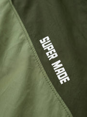Graphic Print Batwing-Sleeve Nylon Track Jacket