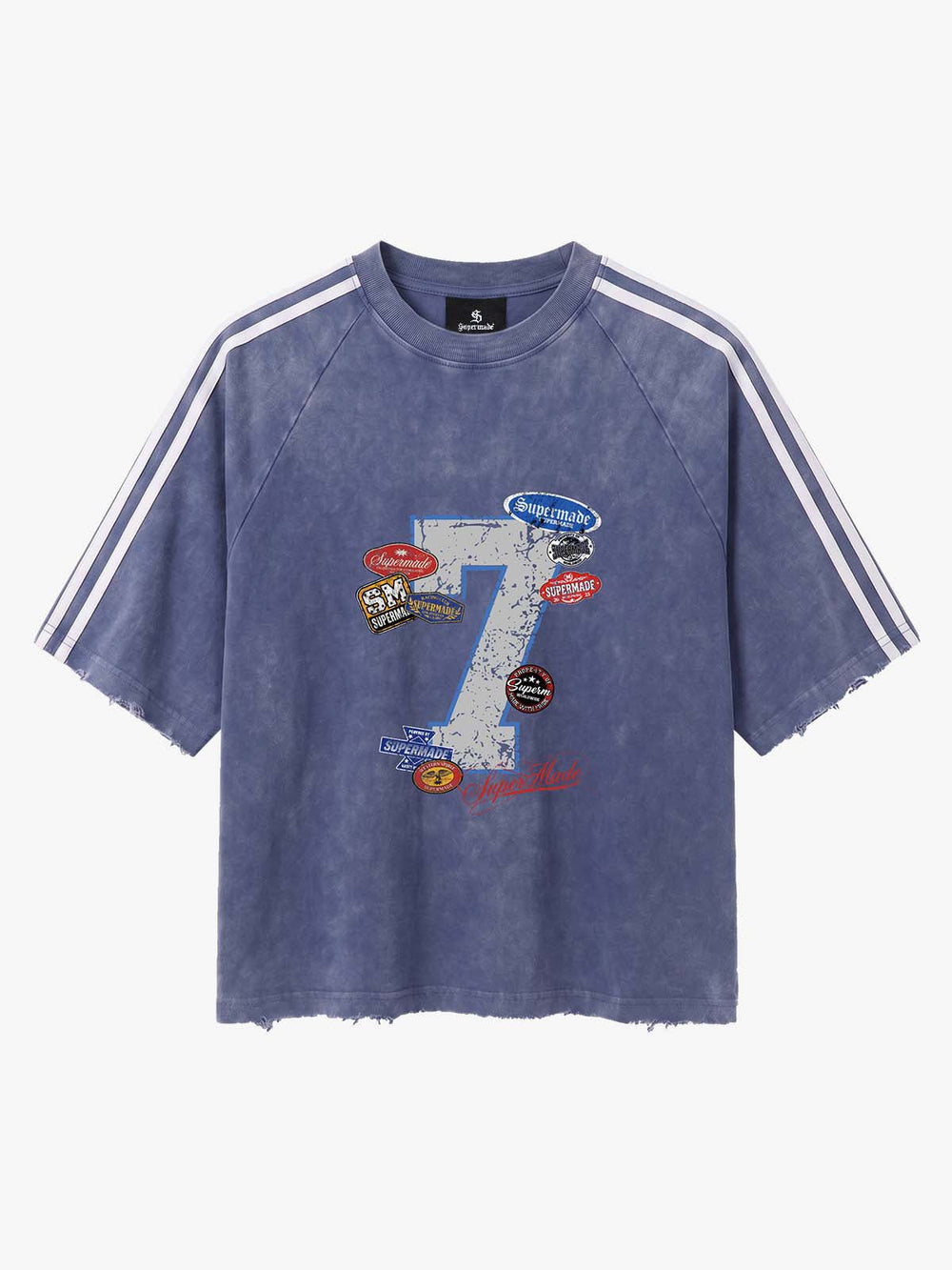Vintage Washed Number 7 Badge Graphic T-Shirt 