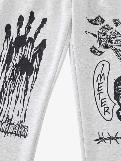 Dark Graphic Print Sweatpants 