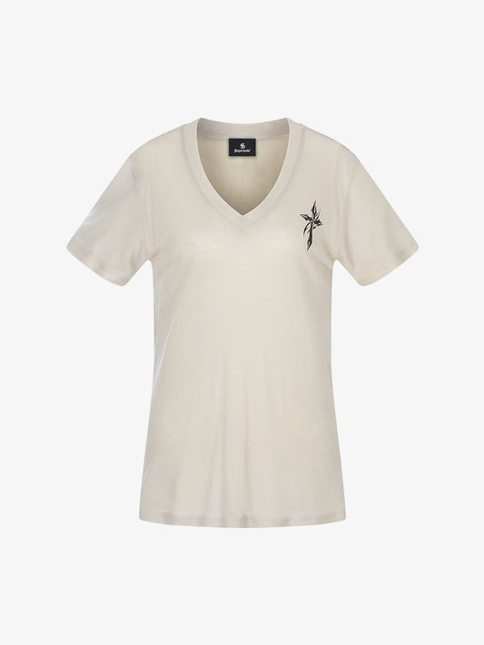 V Neck Minimal Graphic Slim Fit T-Shirt 