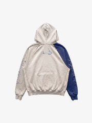 Skeleton Ribcage Graphic Distressed Raglan Hoodie