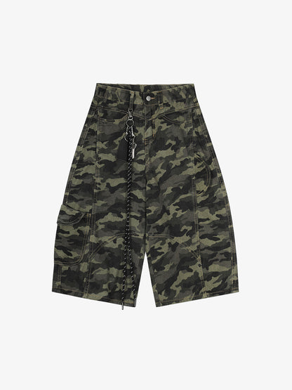 Camo Charm Detail Baggy Jorts