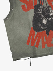 Débardeur à motif boxe vieilli