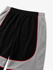 Tai Chi Embroidered Panelled Fleece Sweatpants