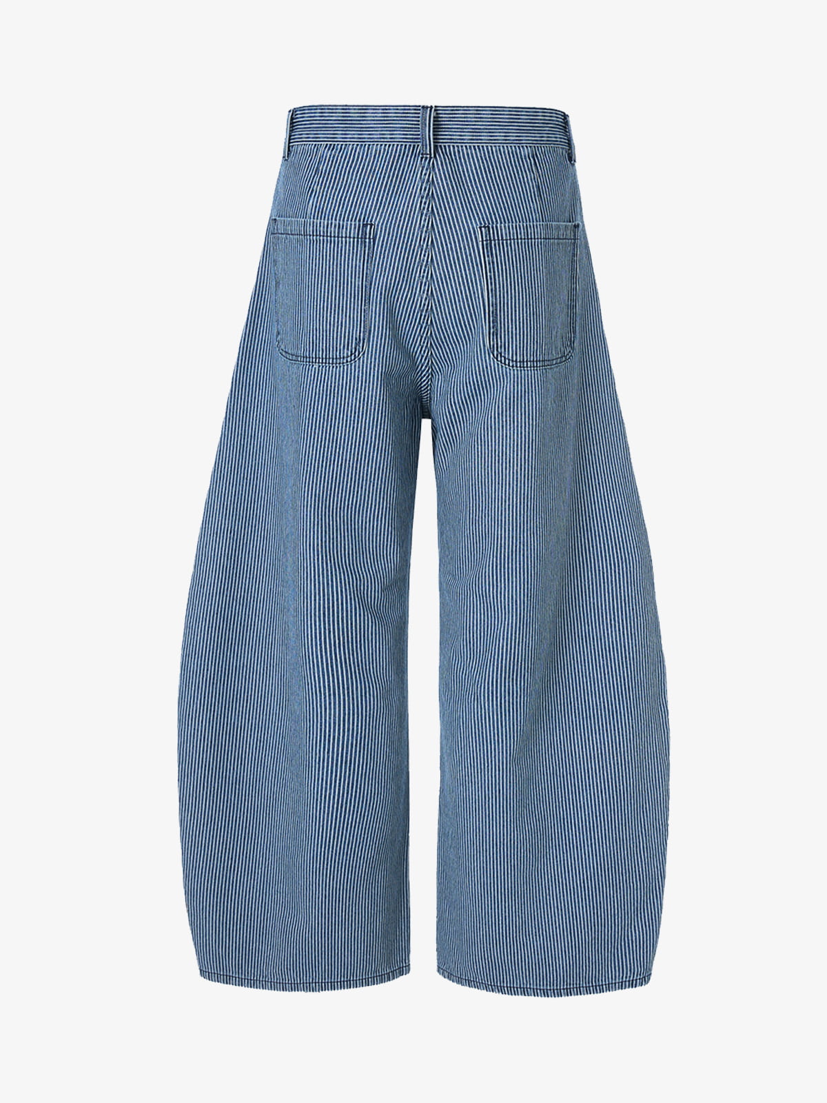 Retro Striped Colorblock Barrel Jeans 