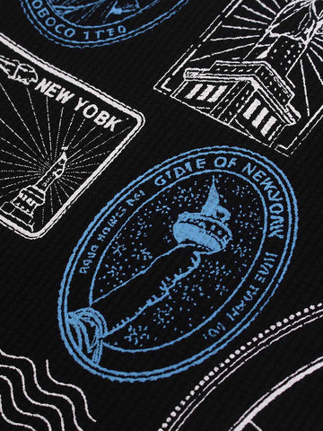Liberty Stamp Graphic Waffle Long Sleeve Tee