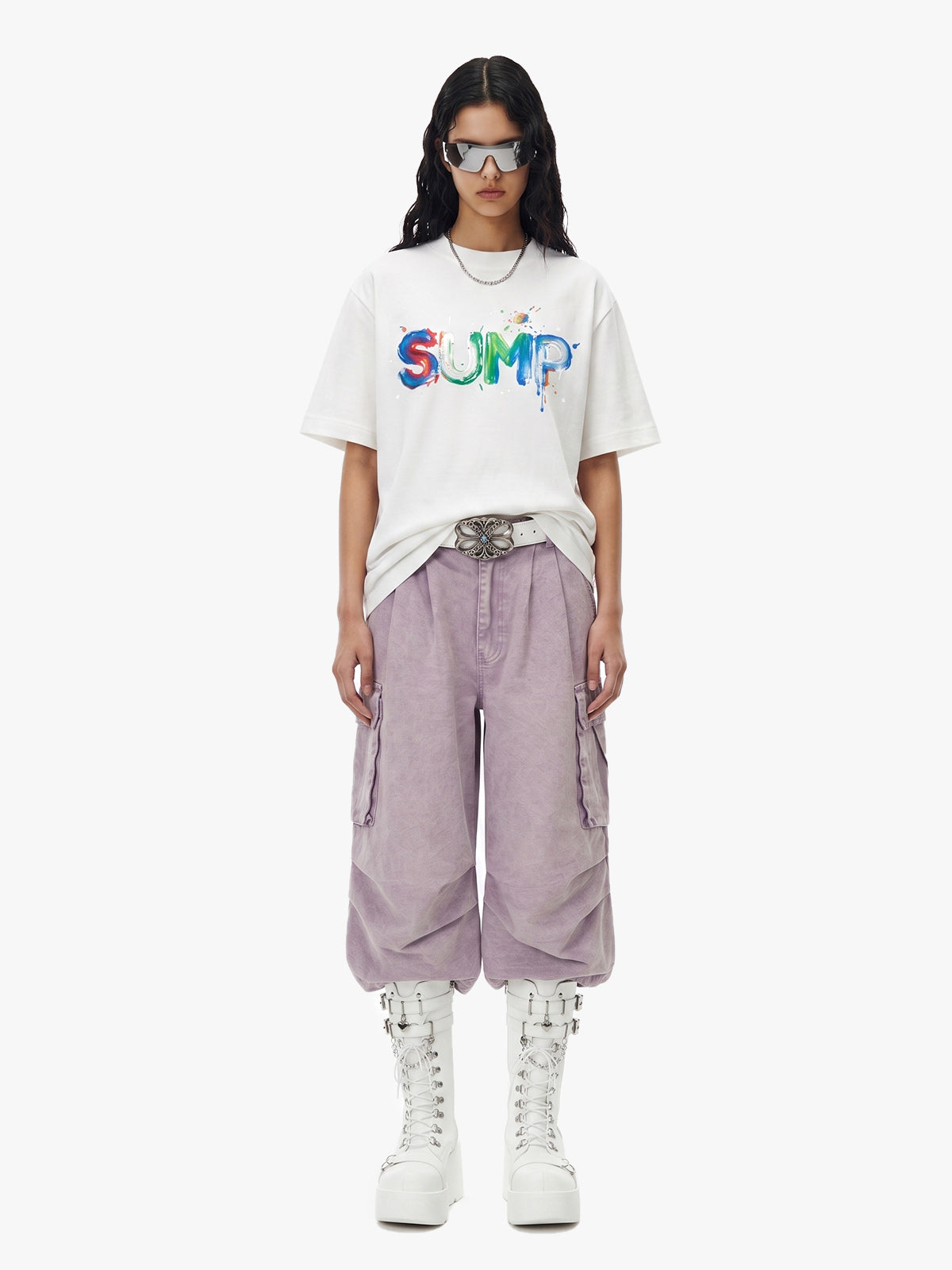 Graffiti Paint Drip Letter Print Oversized T-Shirt 