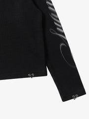 Skeleton Graphic Tongue-Stud Long Sleeve Tee