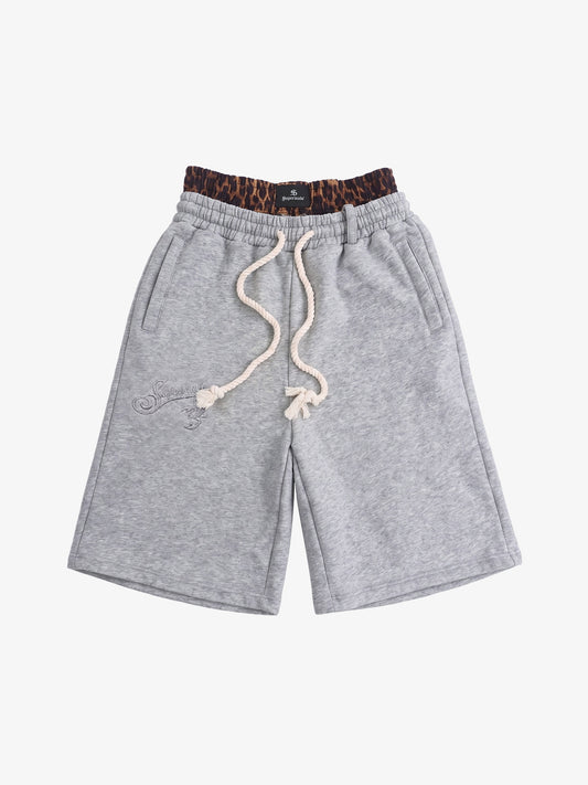 Logo Embroidery Double Waist Shorts