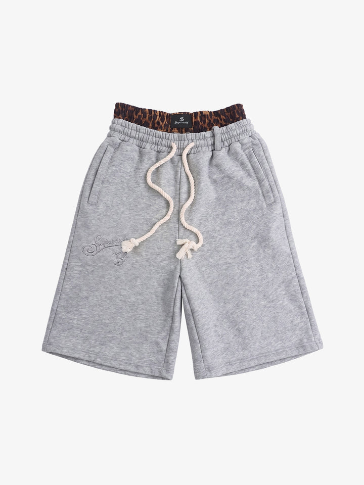 Logo Embroidery Double Waist Shorts