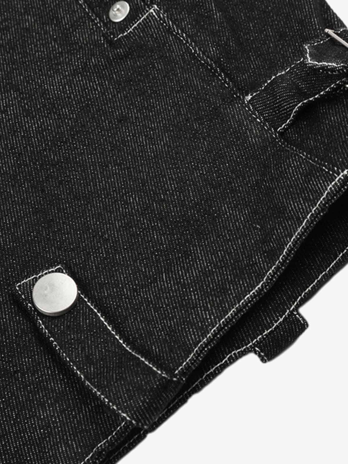 Deconstructed Embroidered Vest & Cropped Jeans Set