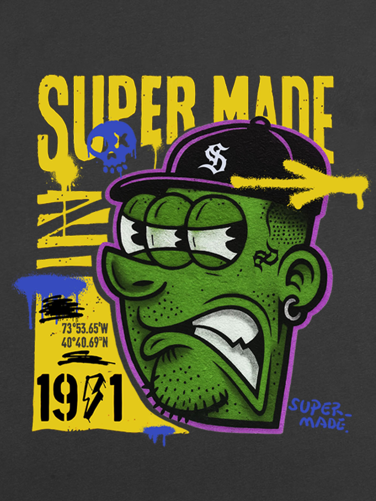 Bold Monster Design Graphic T-Shirt 