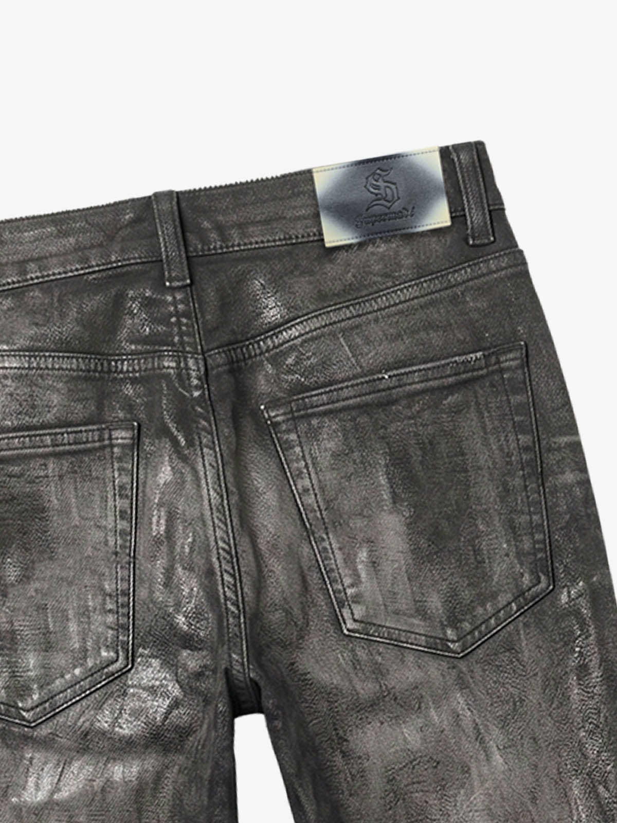 Coated Washed Heavyweight Bootcut Jeans