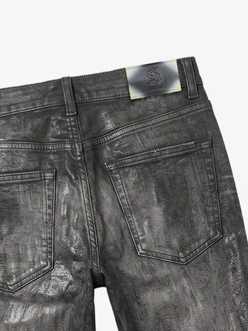 Coated Washed Heavyweight Bootcut Jeans