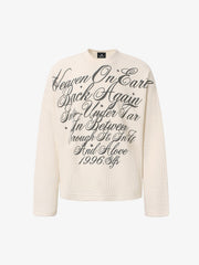 Street Letter Print Waffle Long-Sleeve Tee