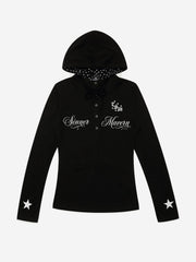 Star Graphic Hooded Long Sleeve Tee