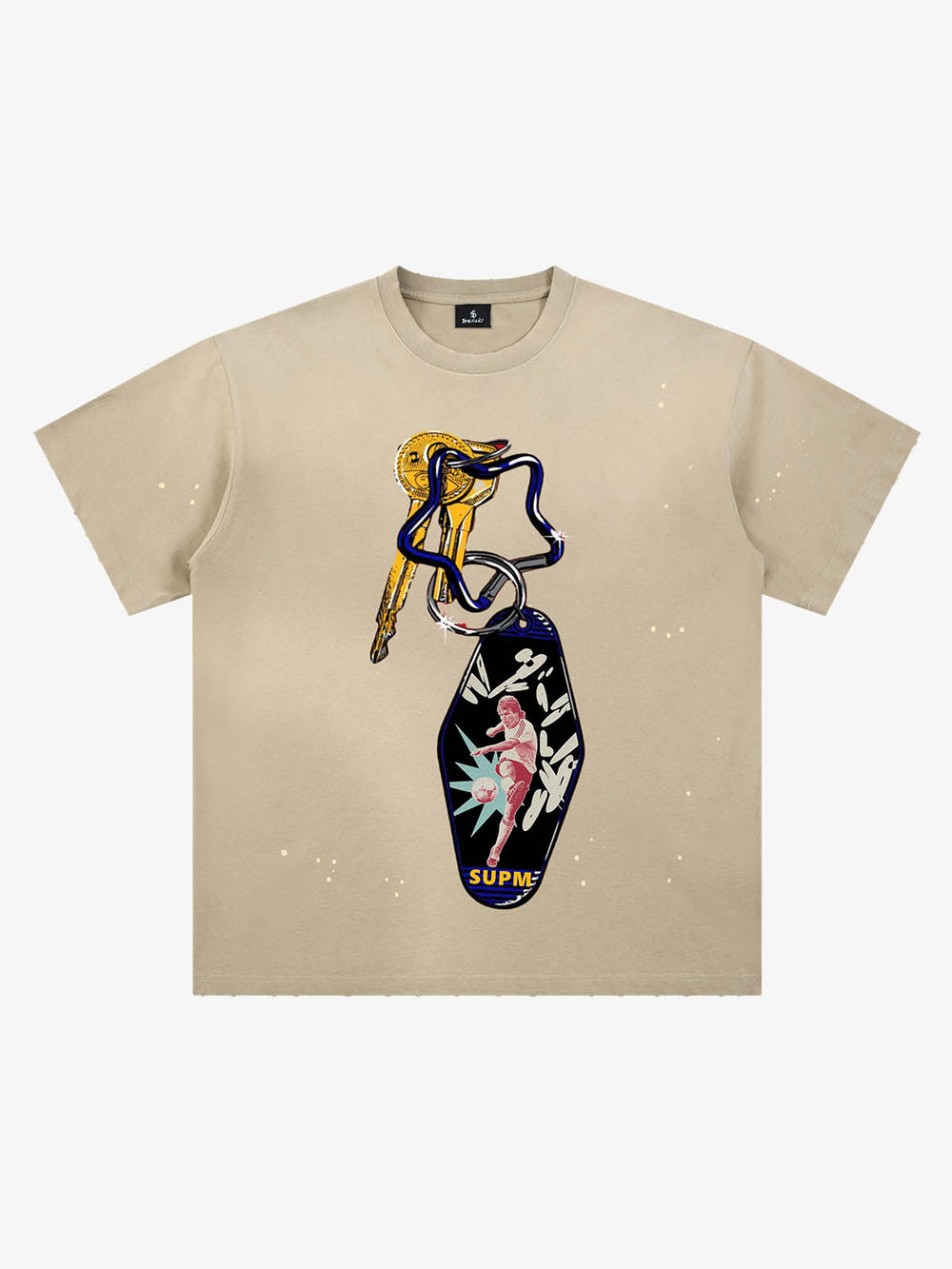 Vintage Keychain Graphic Soccer T-Shirt 