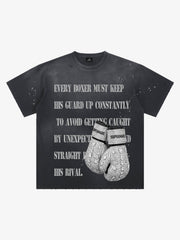 T-shirt gant de boxe strass