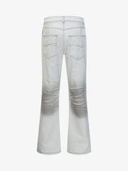 Retro Utility Dirty Wash Whisker Detail Flare Jeans 