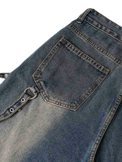 Thesupermade Washed Distressed Baggy Jeans - 2233 
