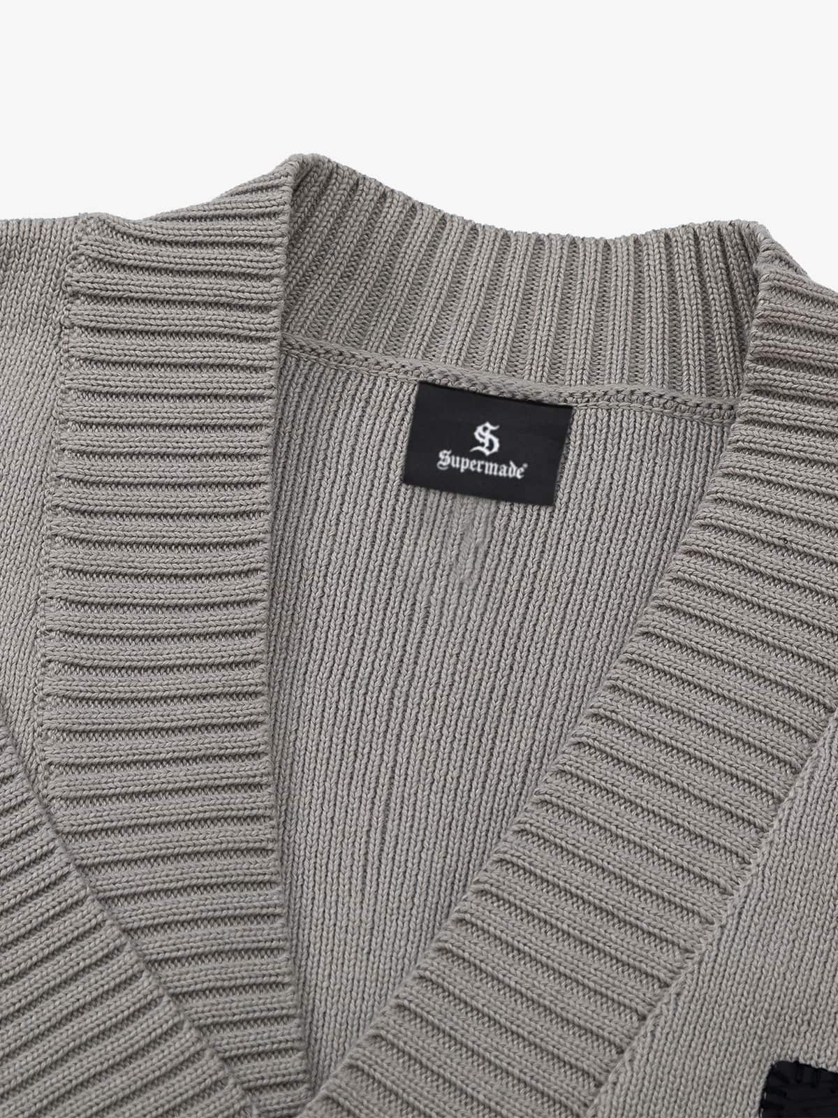 Cotton Blend Oversized V-Neck Cardigan Sweater for Men and Women 