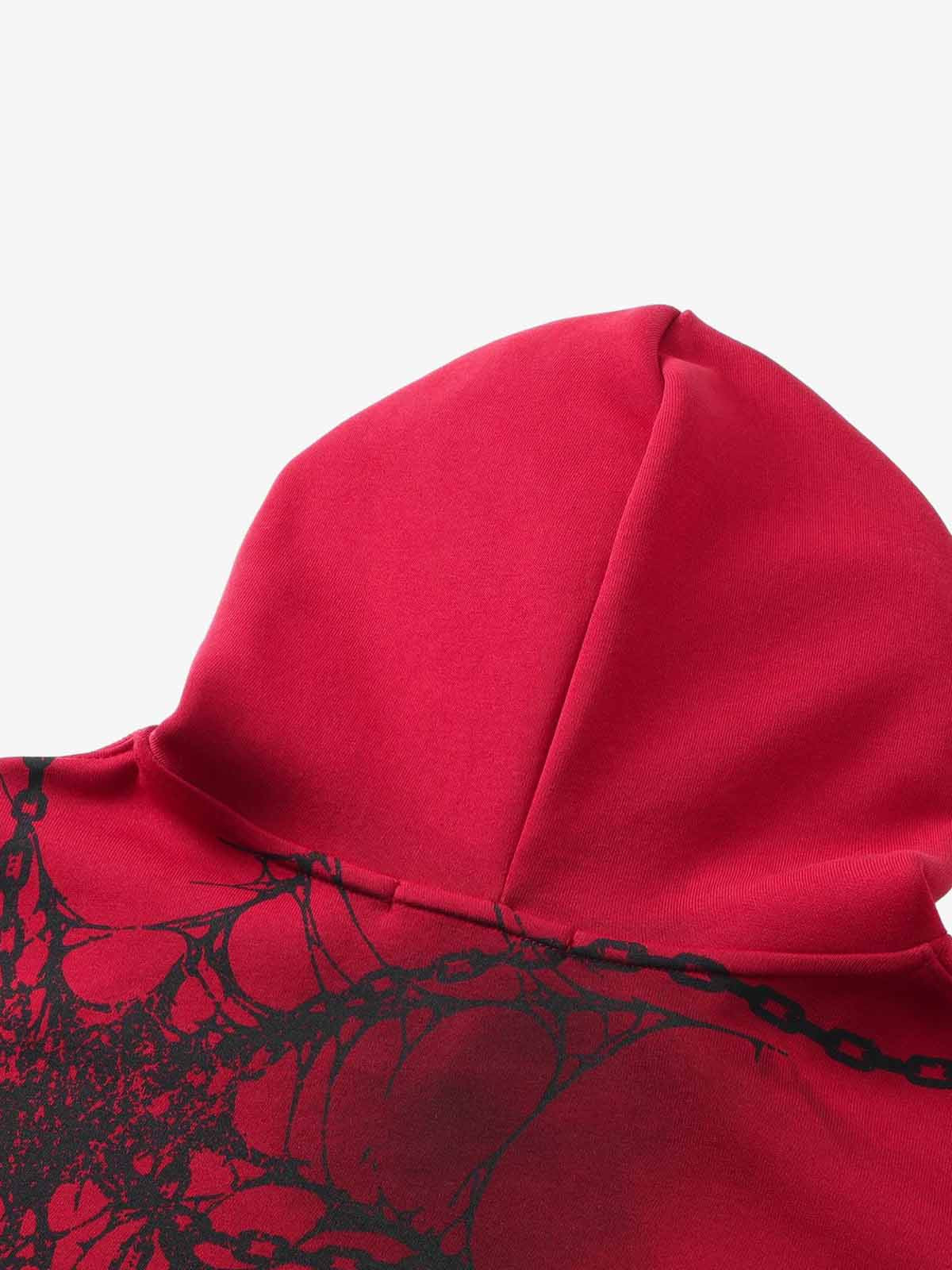 Chain Thorn Allover Graphic Pullover Hoodie