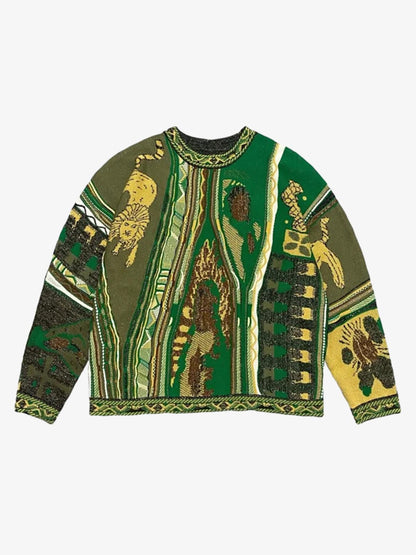 3D Digital Graphic Chunky Knit Crewneck Sweatshirt