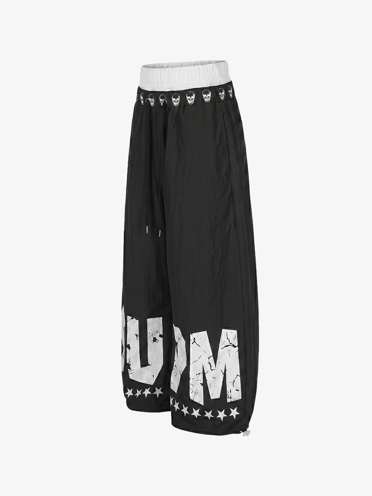 Layered Skull-Graphic Track Pants